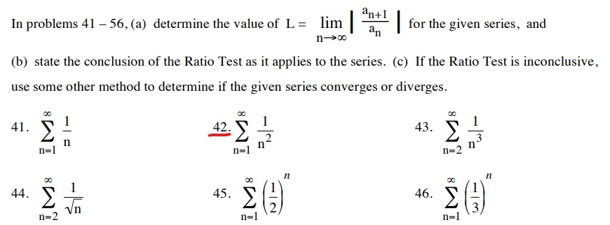 of L = 11111 I a; I for the given series, and