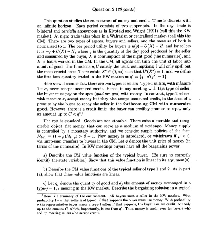 why not). [) Focus on a Cobb-Douglas production function, i.e., let F(K,