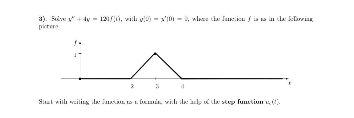 y(0) = y'(0) = 0, where the function f is as in