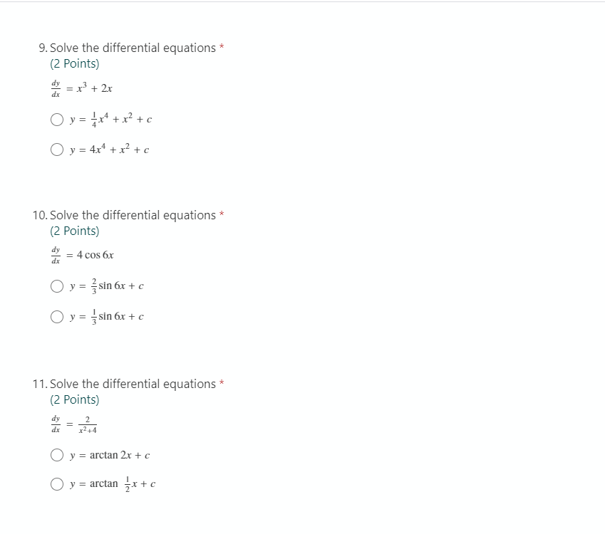  please answer the following, choose the correct answer: 9. Solve the