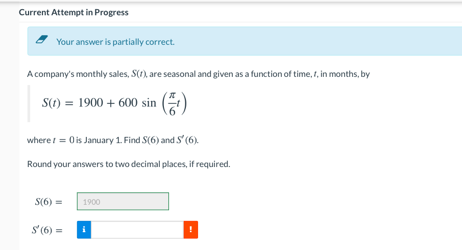 Current Attempt in Progress 5 Your answer is partially correct. A