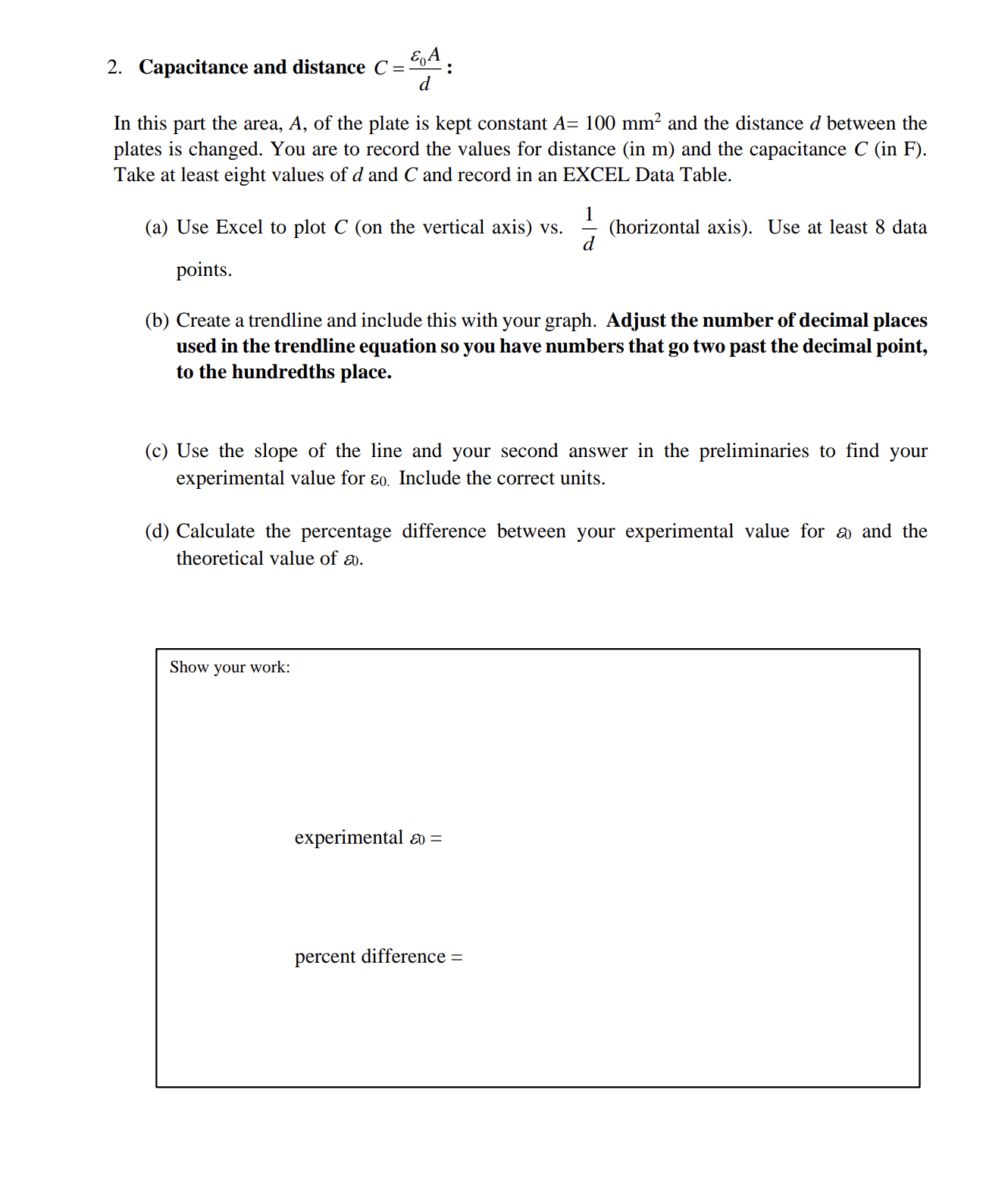 Capacitance Disconnect Battery Plate Charge Stored Energy Capacitance Plate Charge (top) Voltmeter