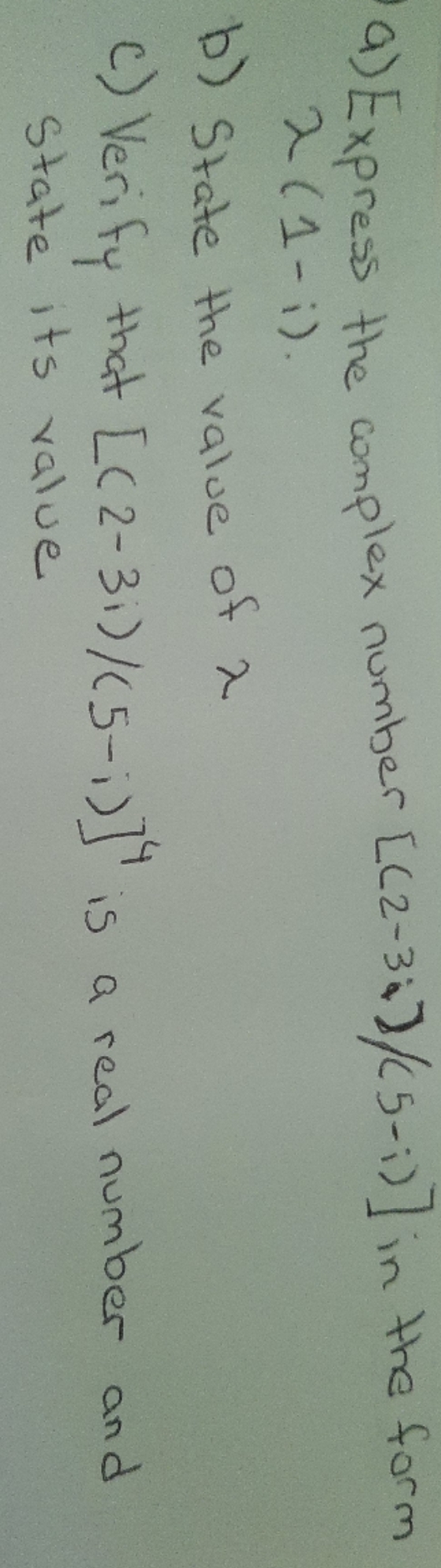 2- 3:) / (5-i) / in the form 2 ( 1 -