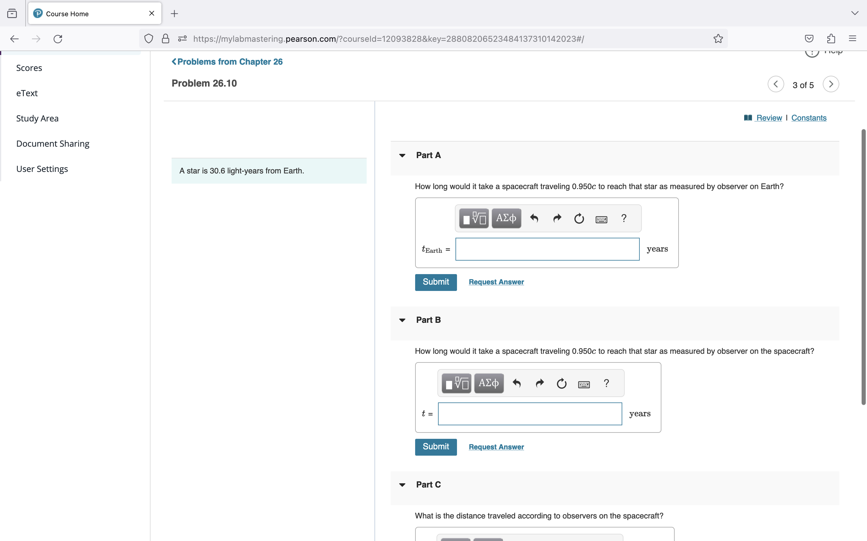 Home X + C 0 8 69 https://mylabmastering.pearson.com/?courseld=12093828&key=28808206523484137310142023#/ E PHY167ChudnovskyFALL2023 Hi, Kamrun