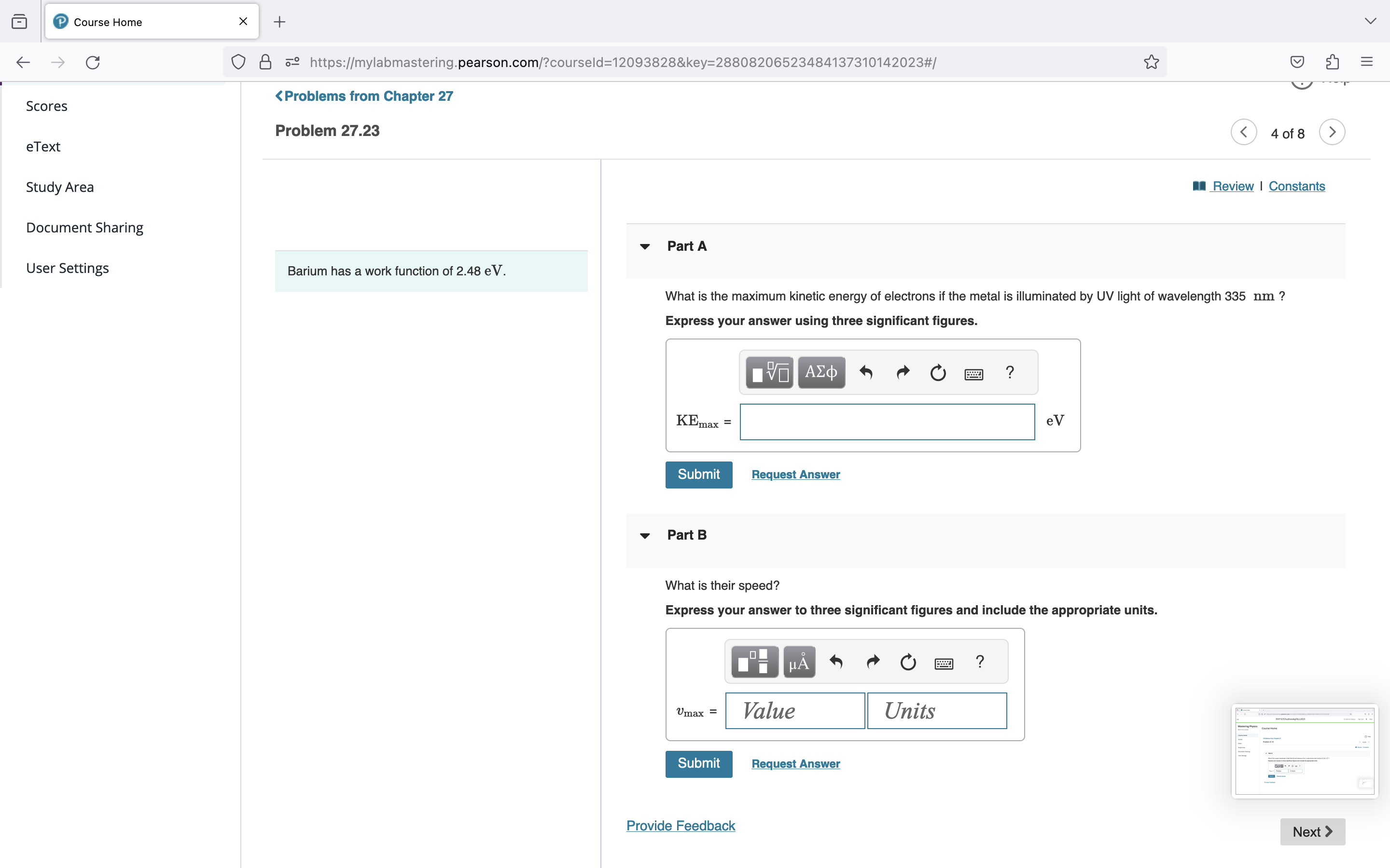units. HA ? Lo Value Units Submit Request Answer Provide Feedback Next