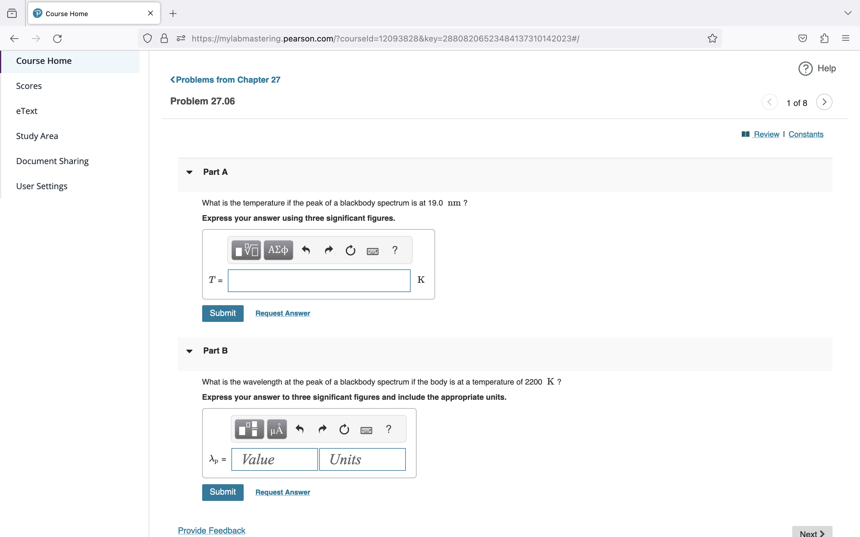 X + C 0 8 69 https://mylabmastering.pearson.com/?courseld=12093828&key=28808206523484137310142023#/ E PHY167ChudnovskyFALL2023 Hi, Kamrun Nessa