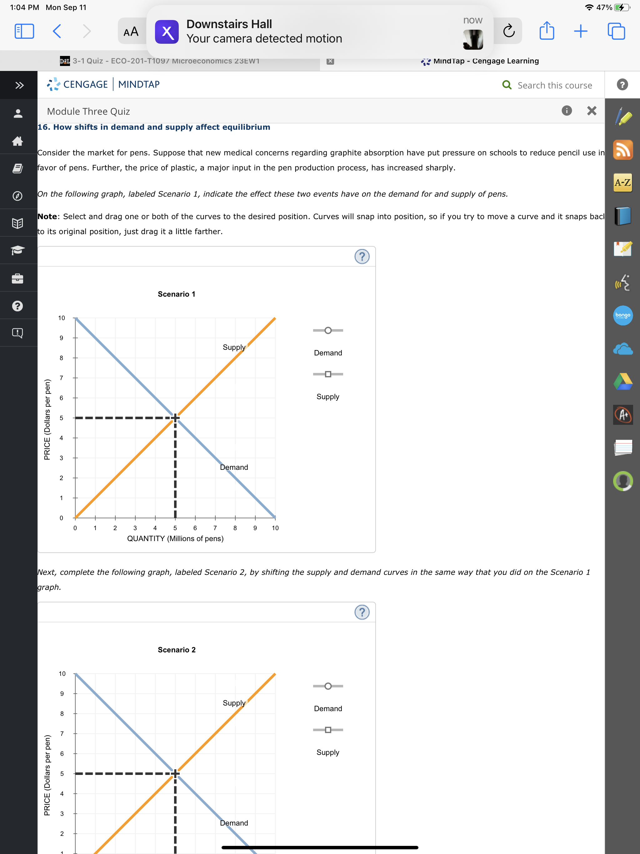 make pens, means that it's now more expensive to produce pens. Since