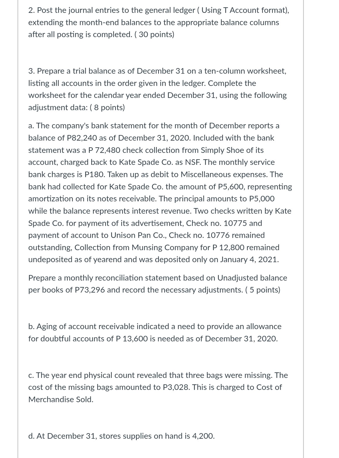 Accounts 10,400 115 Merchandise Inventory 252,800 116 Prepaid Insurance 15,000 117 Store