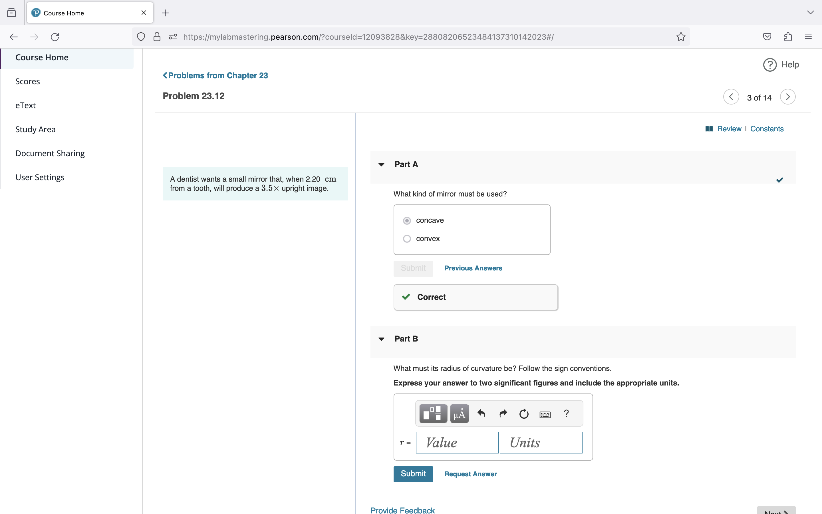 + C 0 8 69 https://mylabmastering.pearson.com/?courseld=12093828&key=28808206523484137310142023#/ E Course Home ? Help eText