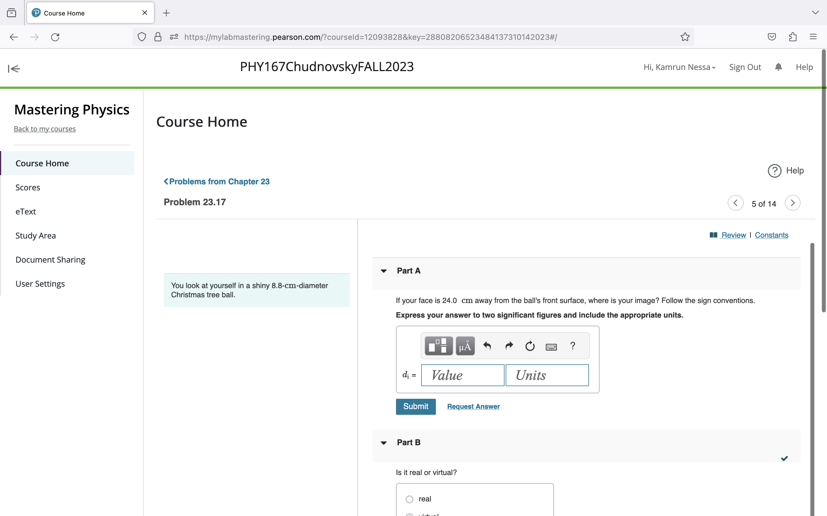 small candle is 34 cm from a concave mirror having a radius
