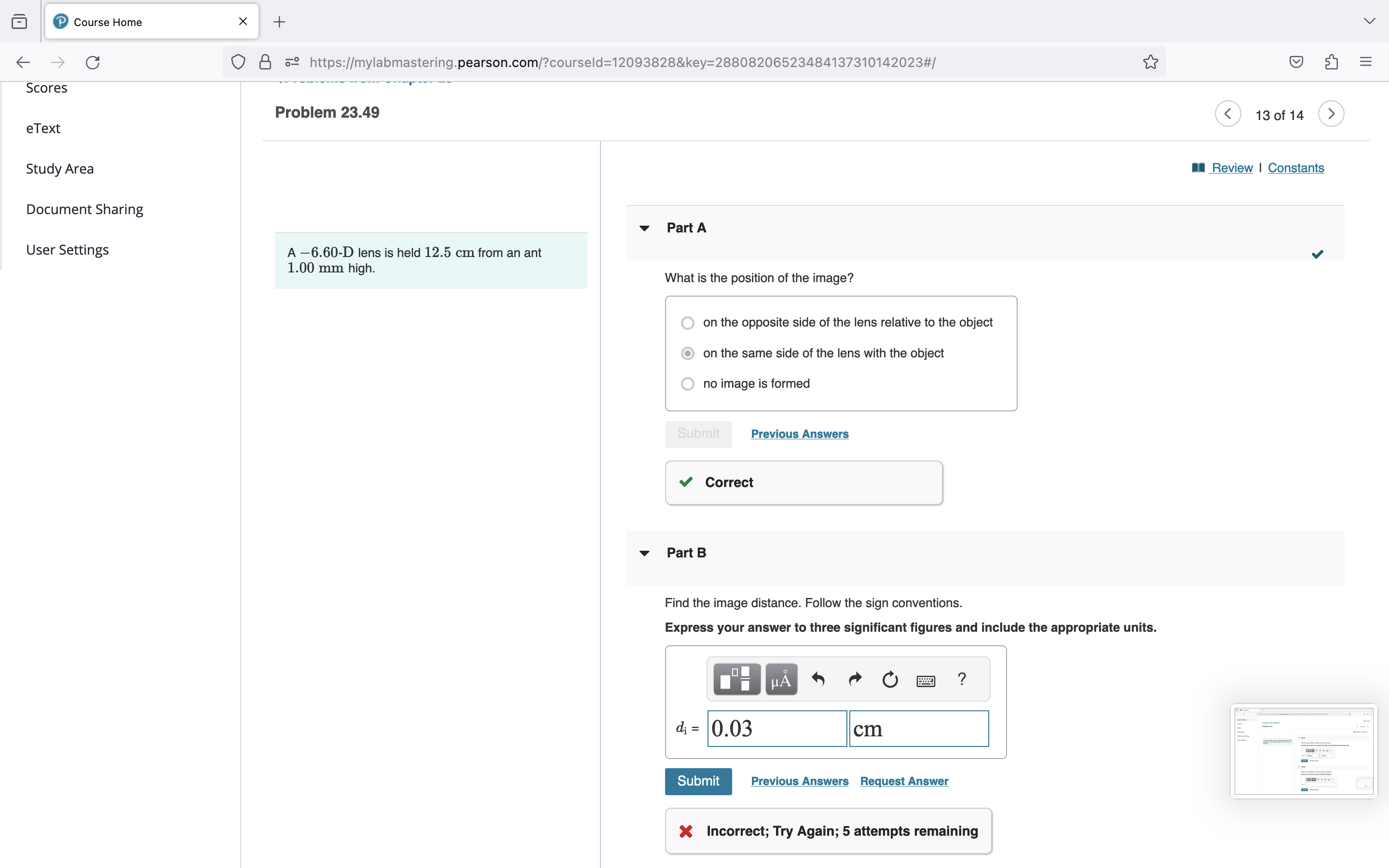 Part CCourse Home X + C 0 8 .9 https://mylabmastering.pearson.com/?courseld=12093828&key=28808206523484137310142023#/ E Course