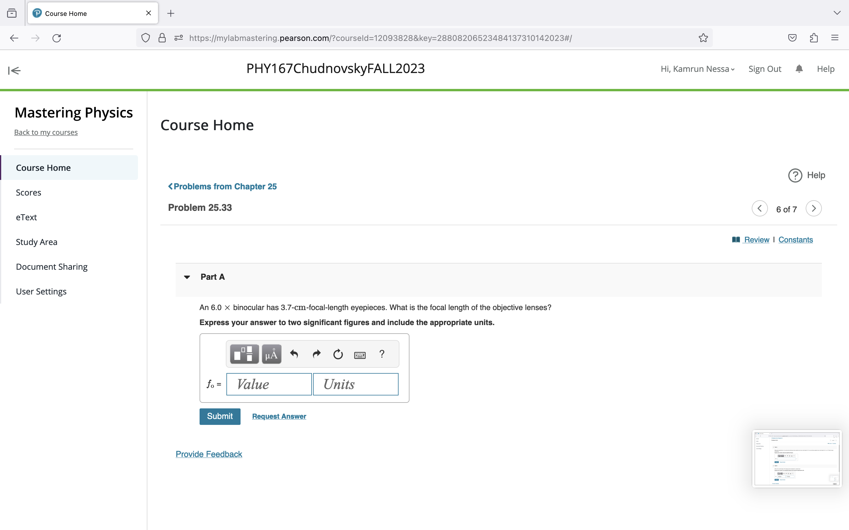 appropriate units. HA ? r= Value Units Submit Request Answer Pro vide