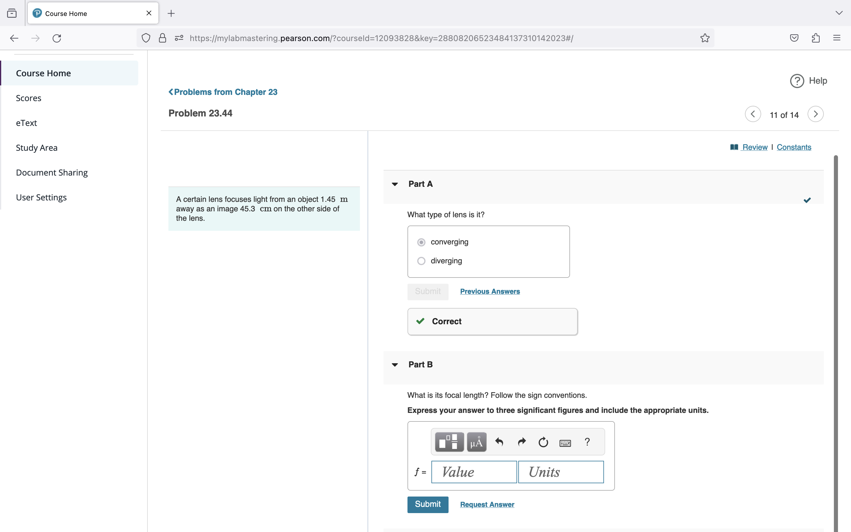 391 mm behind a 215-mm-focal-length converging lens. Find the object distance. Follow