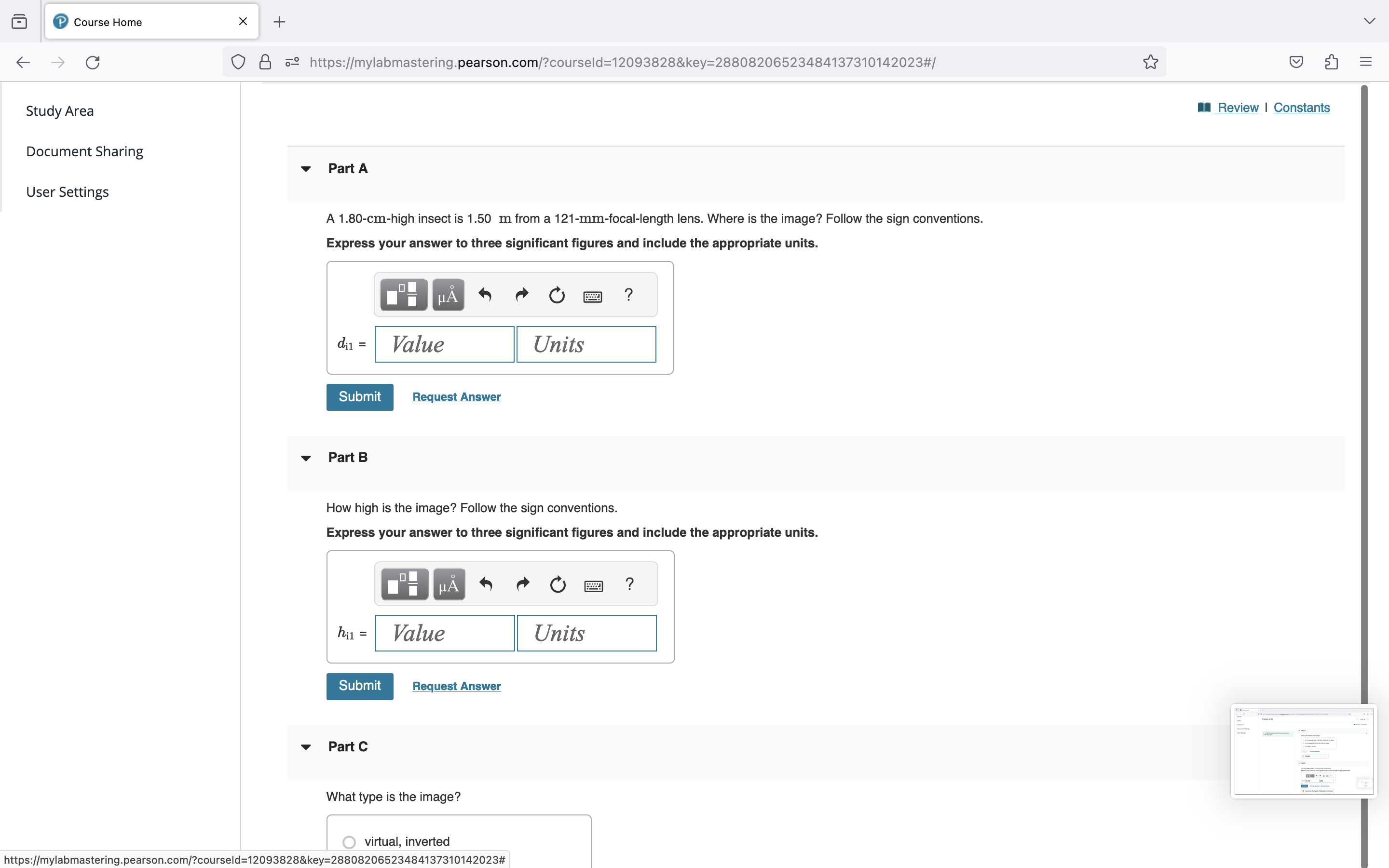 Request Answer Provide FeedbackCourse Home X C 0 8 .9 https://mylabmastering.pearson.com/?courseld=12093828&key=28808206523484137310142023#/ E