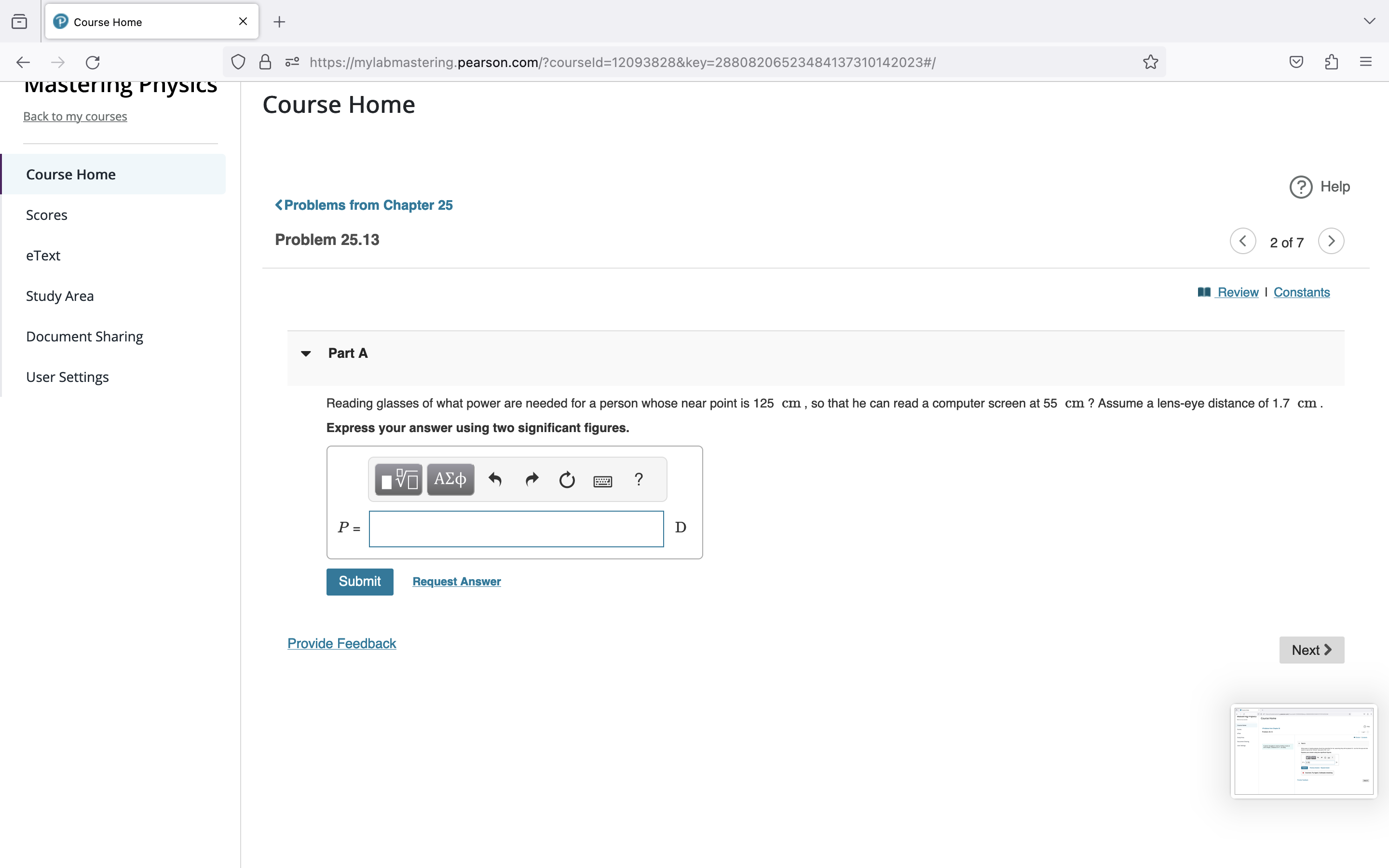 Part A User Settings A stamp collector uses a converging lens with