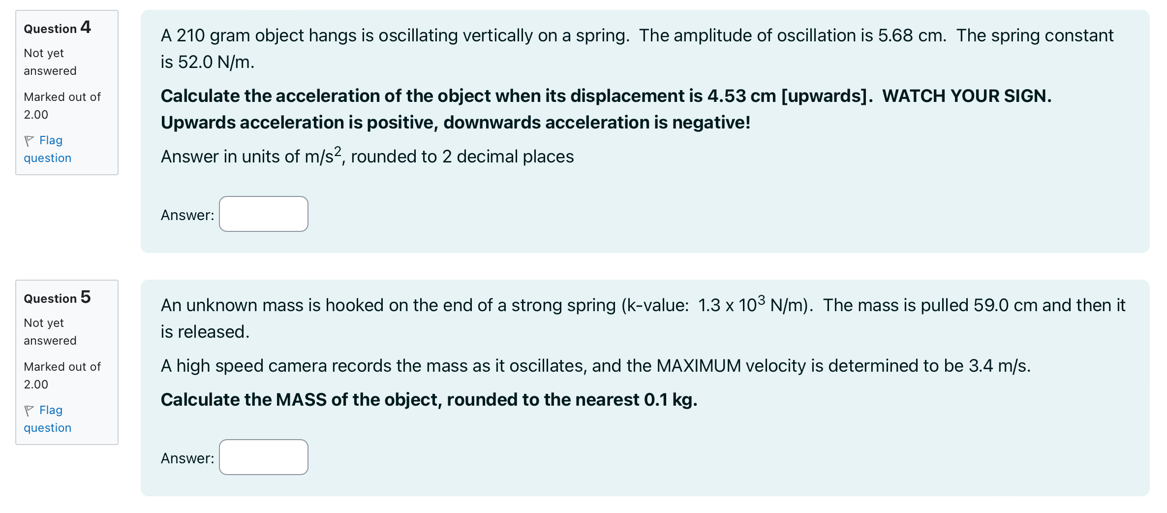 0 5 Displacement from Equilibrium (x), m -2 -15 -0!5 0 5