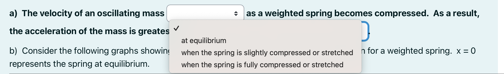 Displacement from Equilibrium (x), m T Graph 31 T Graph 41 The