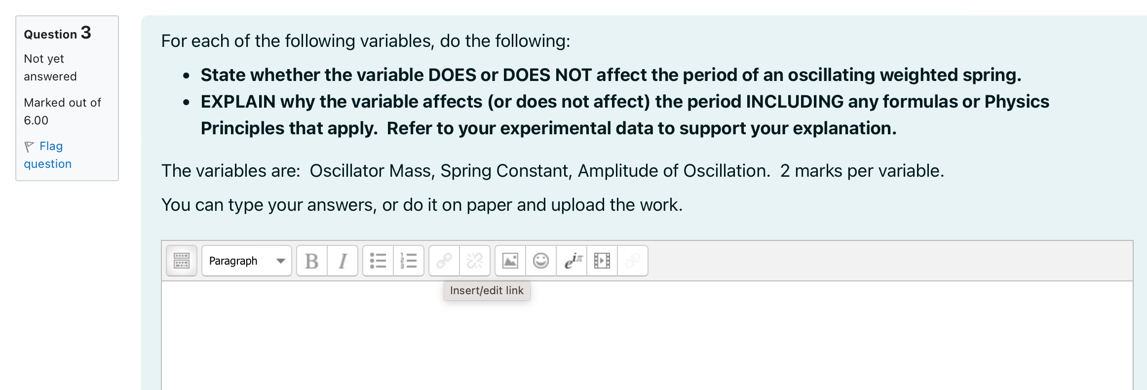 0a) The velocity of an oscillating mass as a weighted spring becomes