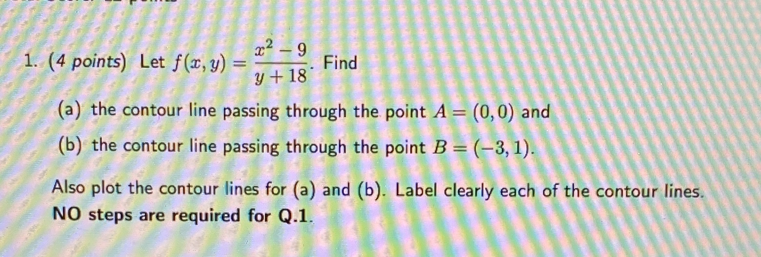 18 (a) the contour line passing through the point A = (0,0)