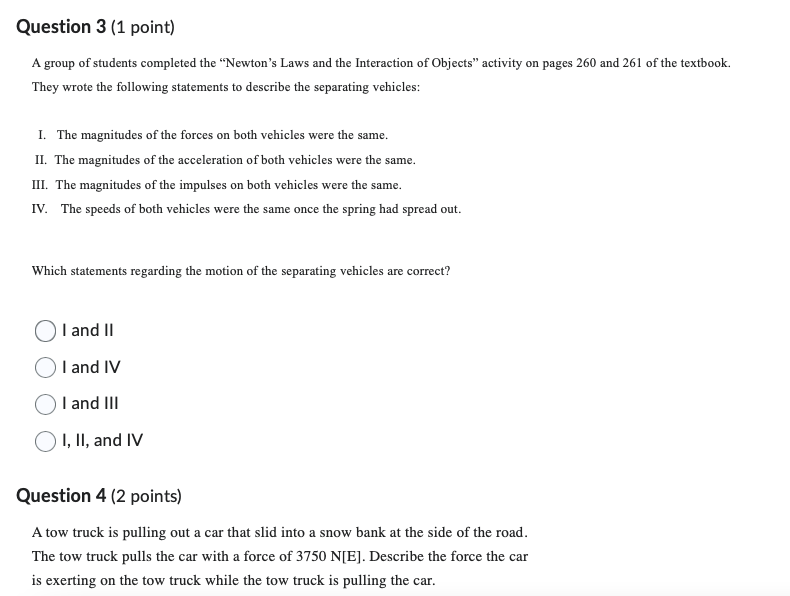 2 (1 point) A group of students followed the procedure of the