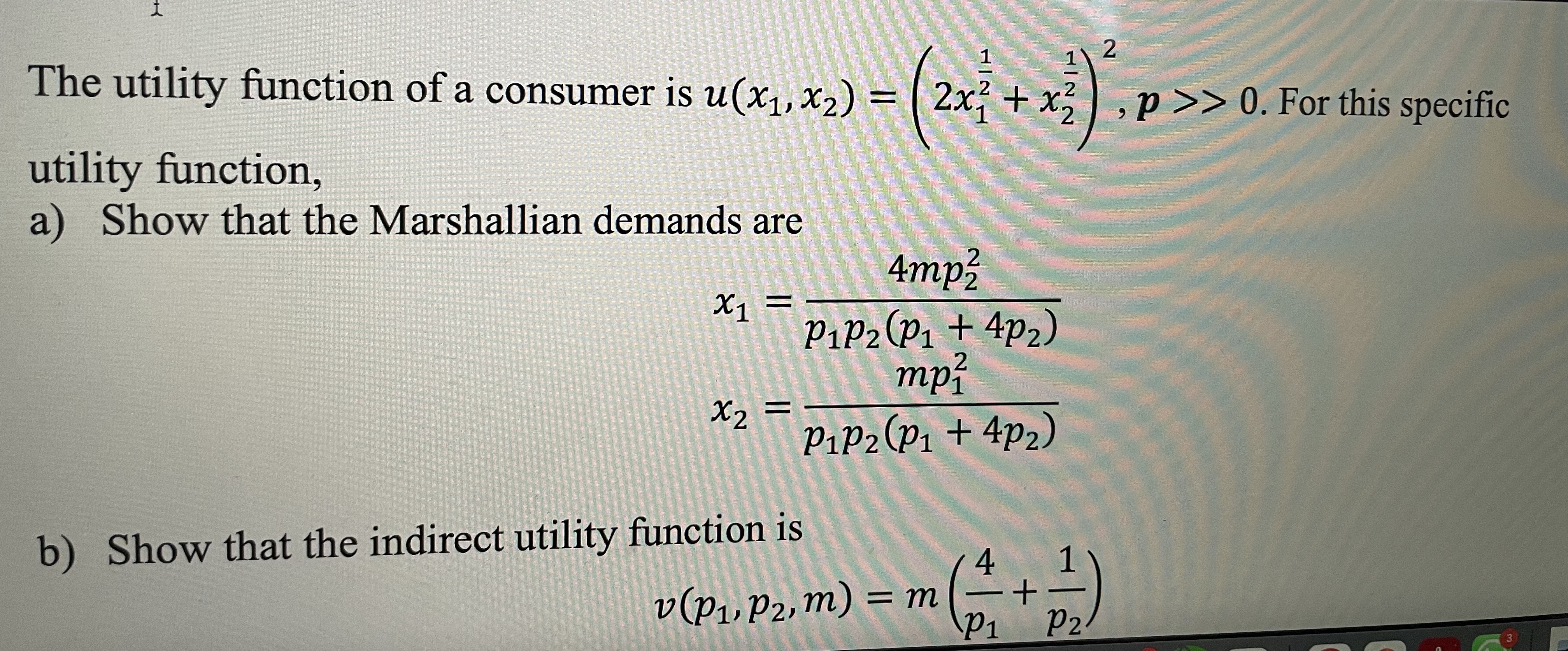2x7 + x, ,p > > 0. For this specific utility function,