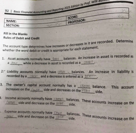 First statement: In general, debits refer to increases in account balances, and