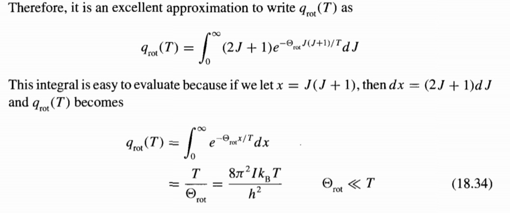  Therefore, it is an excellent approximation to write qrot (T) as