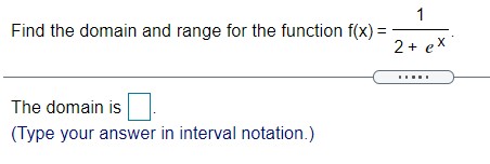 + a x The domain is E (Type your answer in interval