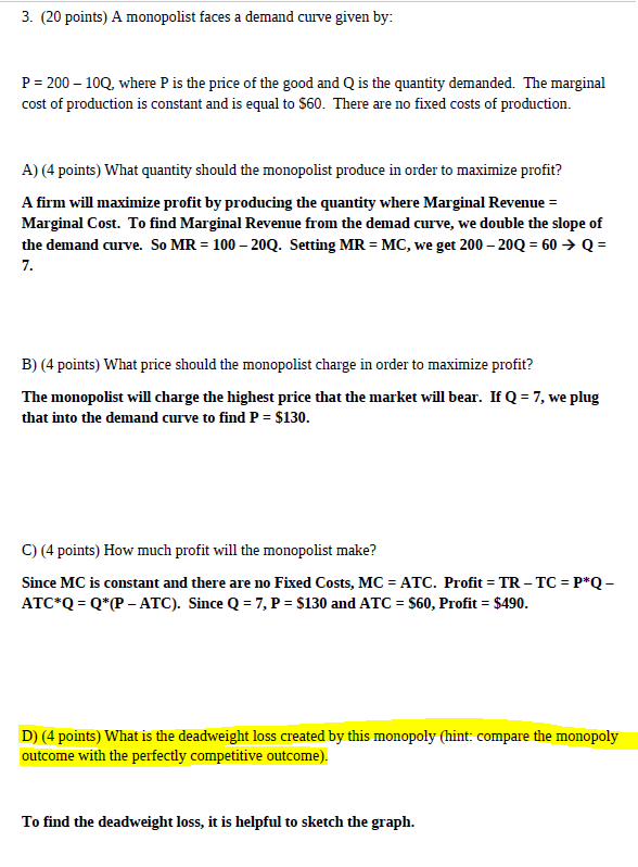 dollars bees, and 2q2 dollars on sugar. a) (4 points) What is