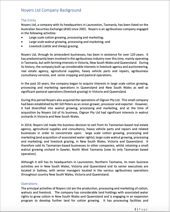 well as significant pastoral operations (livestock grazing) in Victoria and Queensland. During