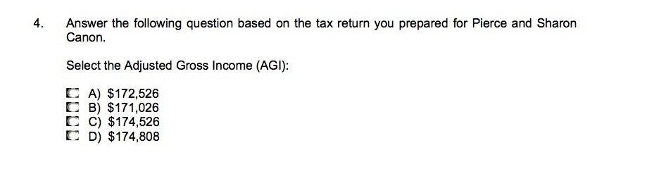 Answer the following question based on the tax return you prepared