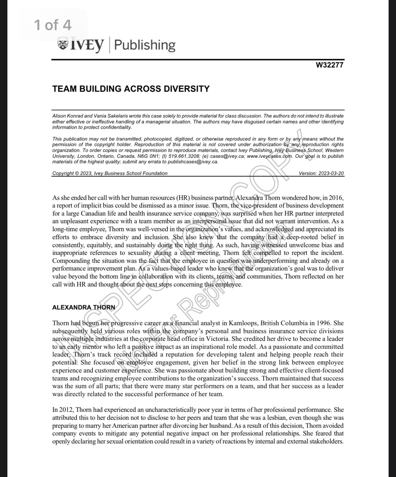  Include a brief introduction and conclusion.Minimum words 750.1. Outline Thorn's options