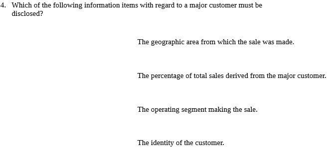 customer must be disclosed? The geographic area from which the sale was