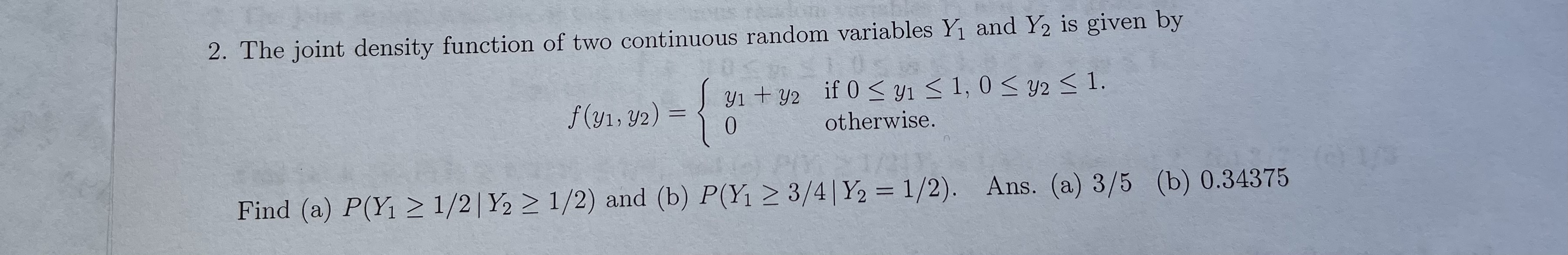 and Y2 is given by f ( y1 , 32 ) =