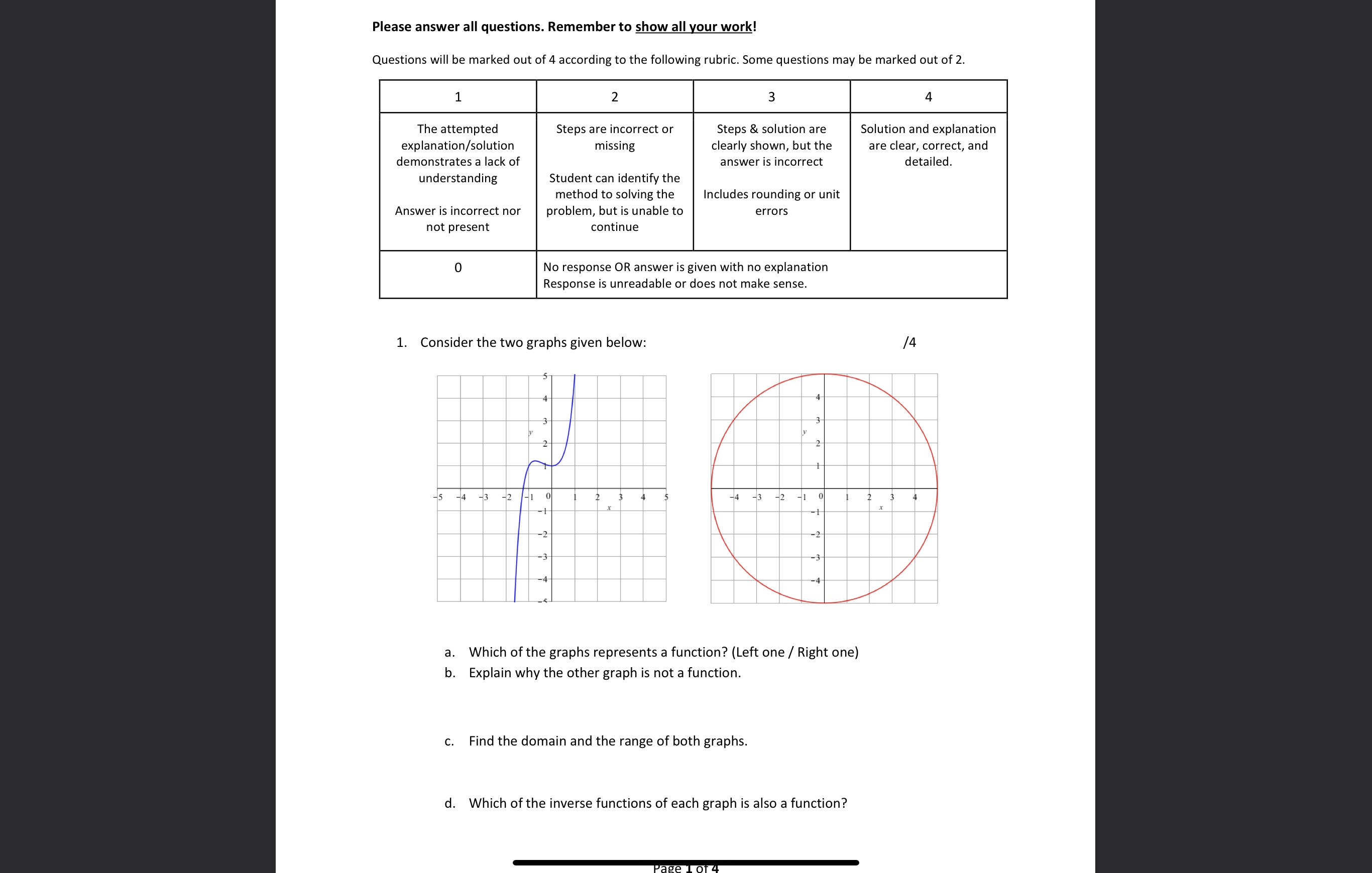  Please answer all questions. Remember to show all your work! Questions