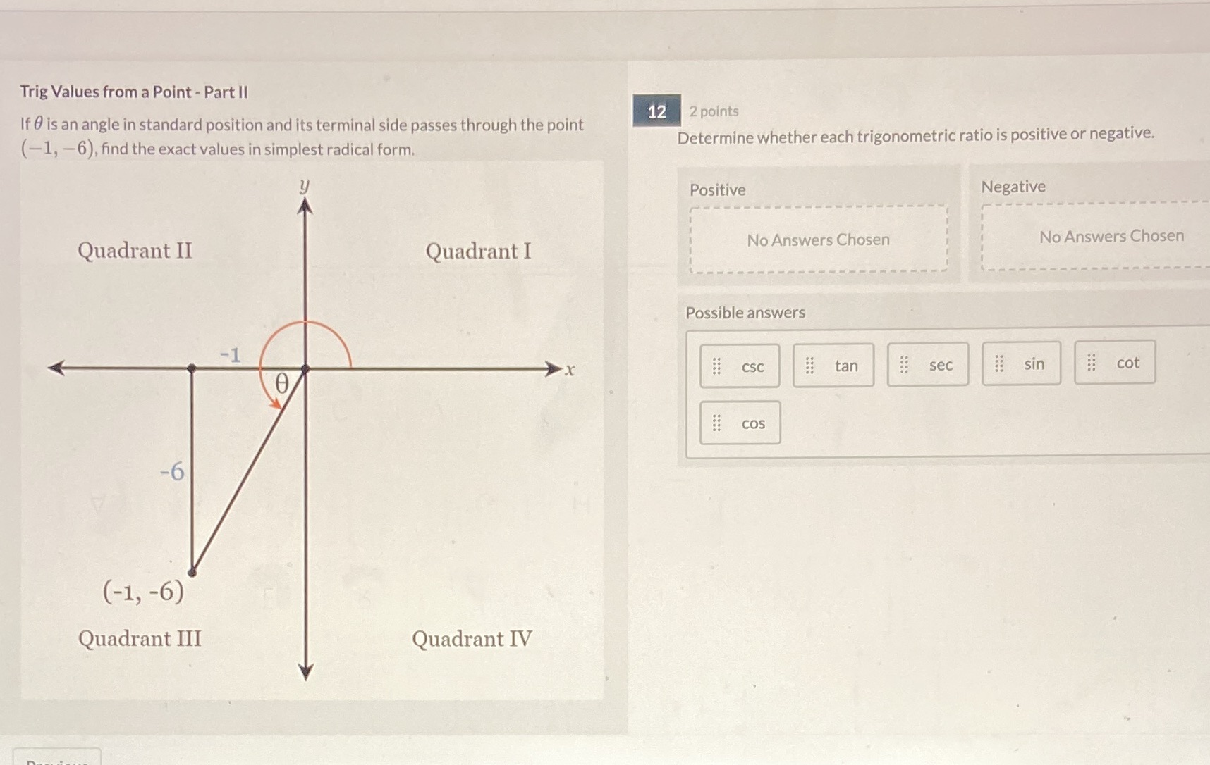  Please help Trig Values from a Point - Part II If