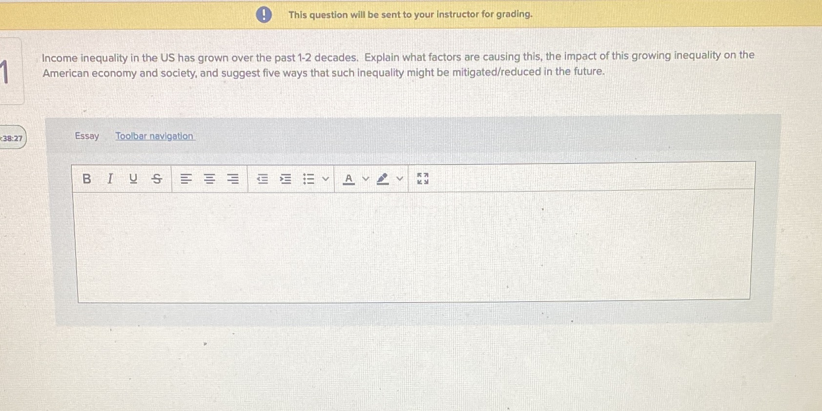  Essay question This question will be sent to your instructor for