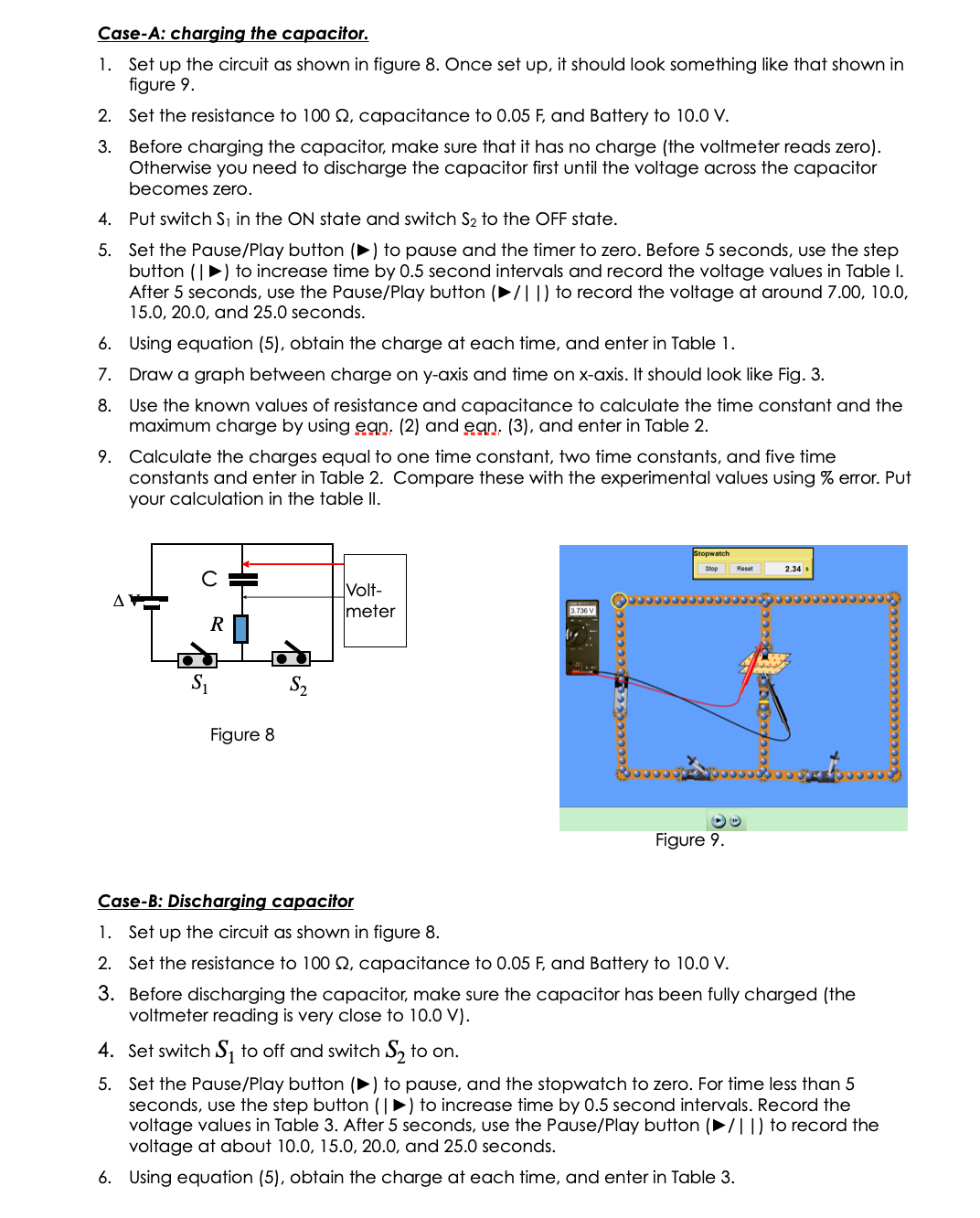 switch is then thrown to position 'a' at time t = 0