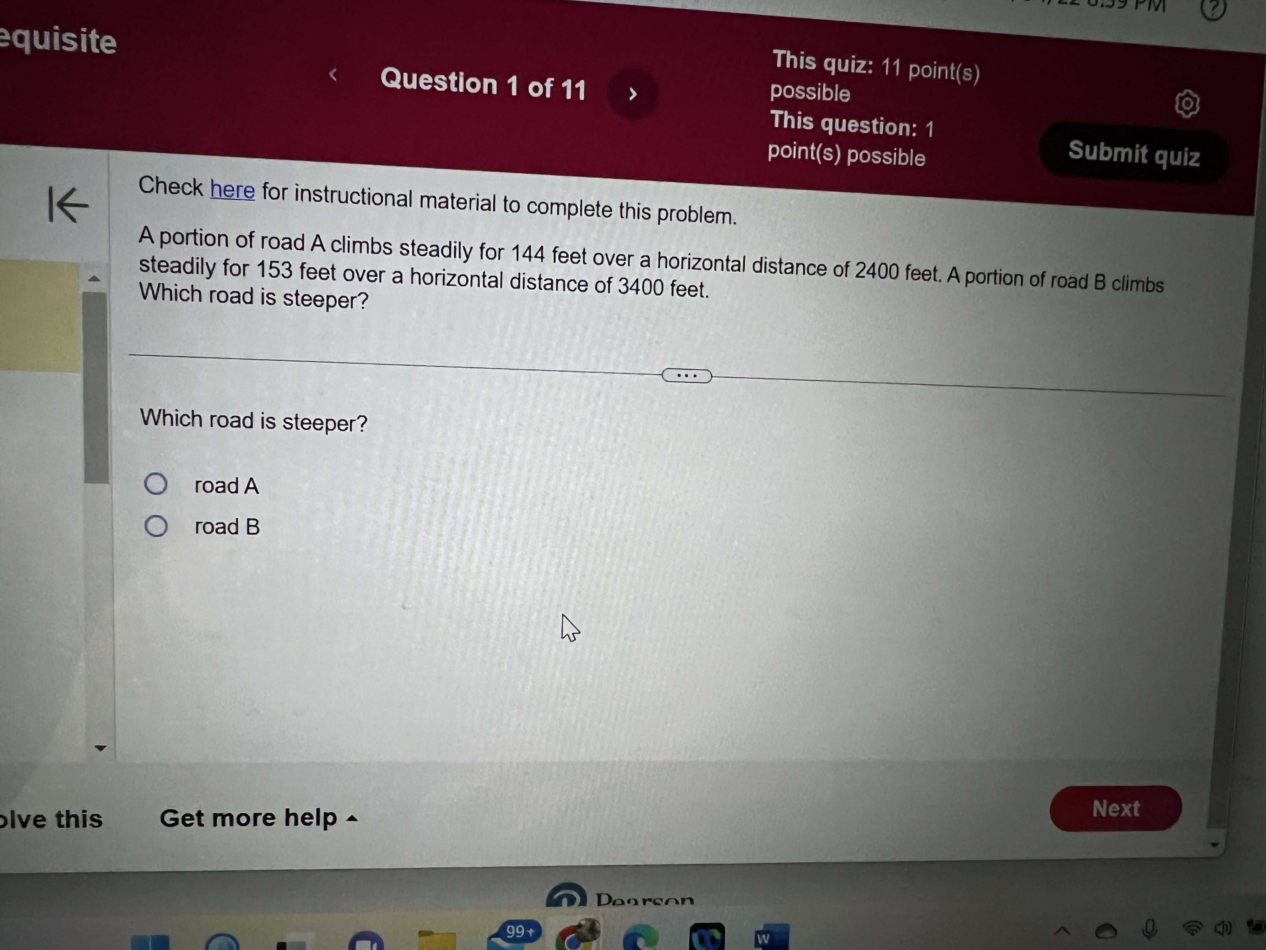 luisite Question 1 of 11 This quiz: 11 point(s) possible This question: