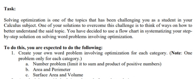  pls help me out thanks Task: Solving optimization is one of
