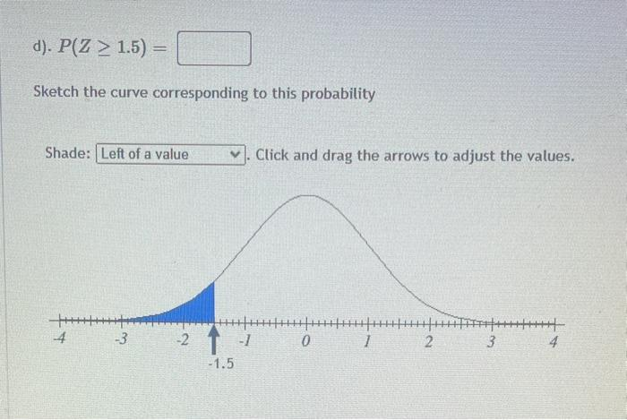 Shade: Left of a value v Click and drag the arrows to