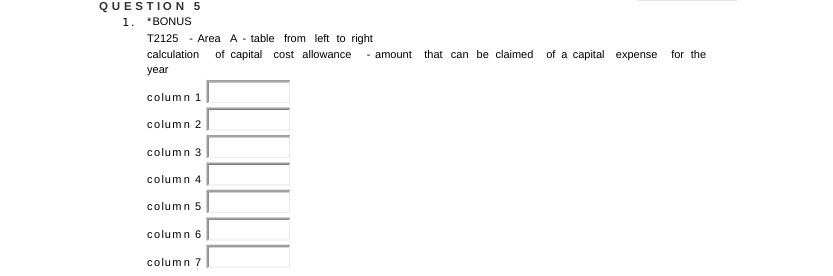 left to right calculation of capital cost allowance - amount that can