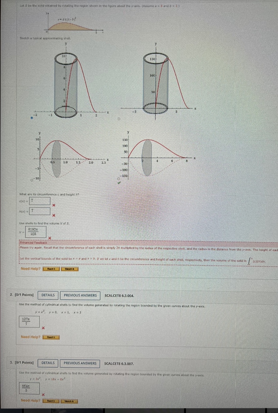  Let S be the solid obtained by rotating the region shown