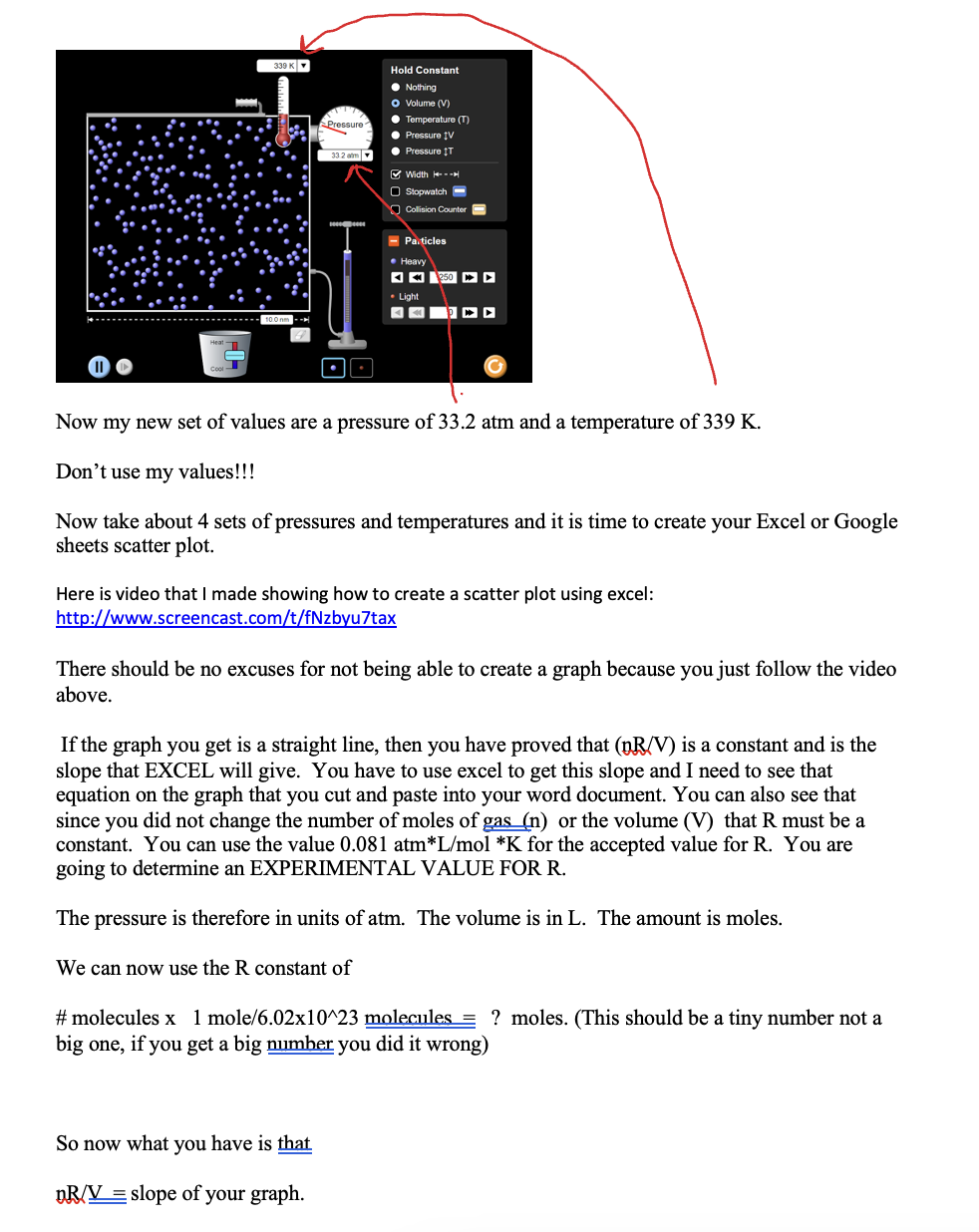 The link to the simulation was provided in the \"DETAILED DIRECTIONS FOR