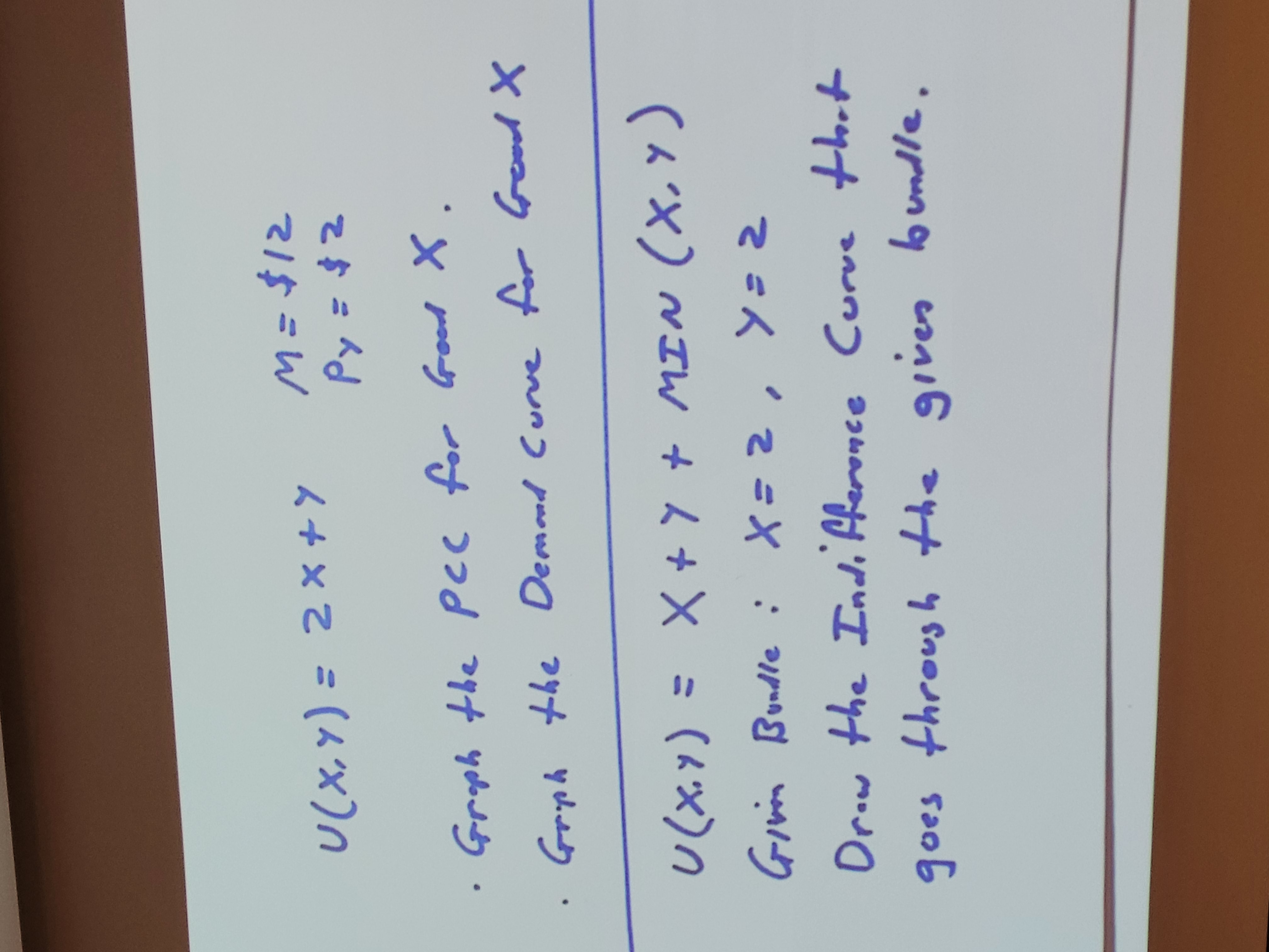$2 . Graph the PCC for Gool X. . Graph the Demand