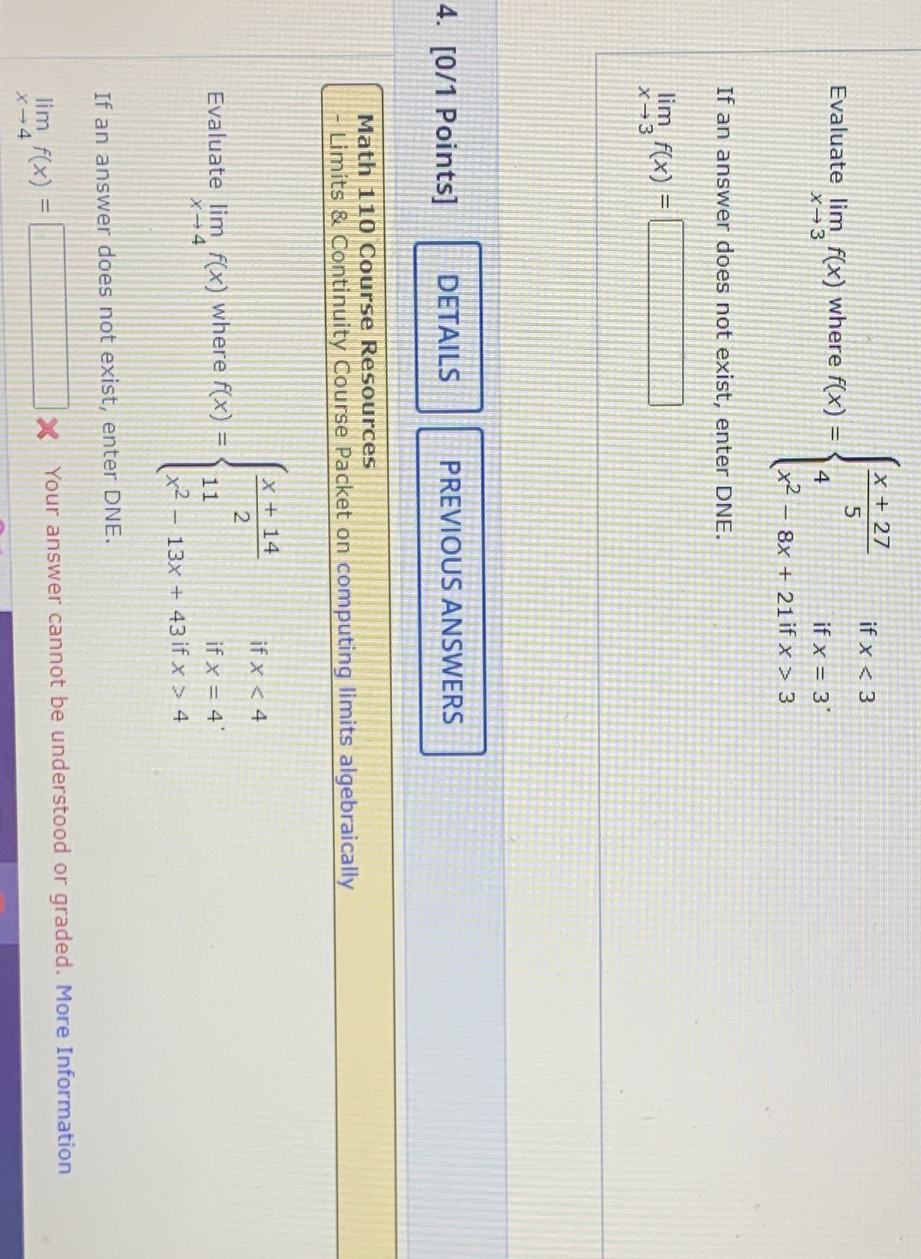  X + 27 if x 3 If an answer does not