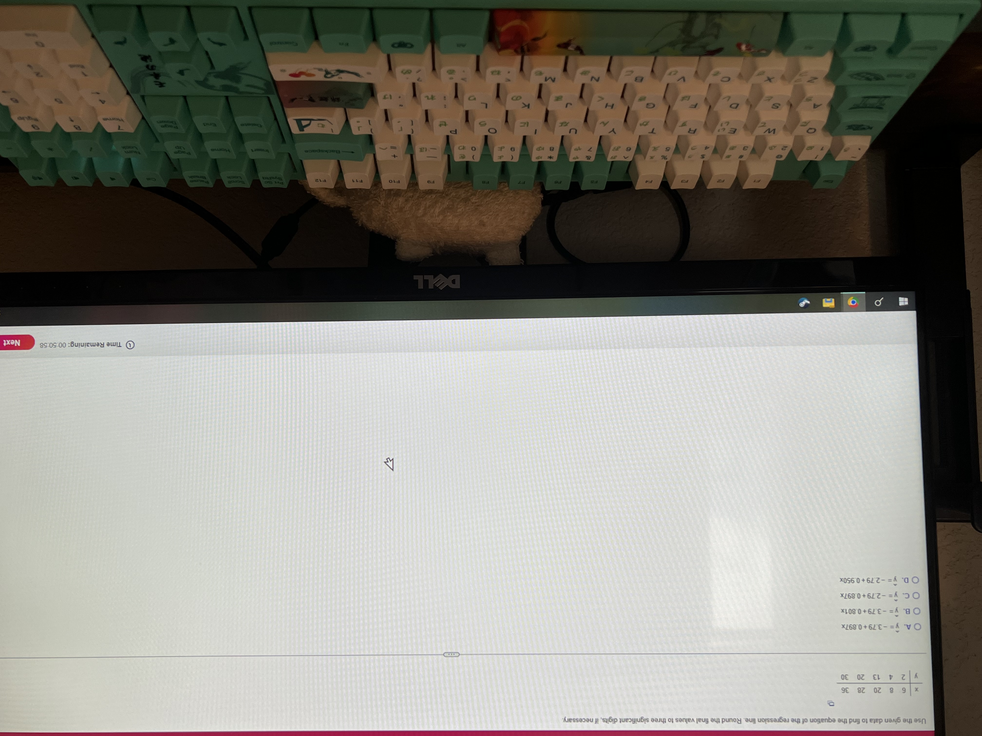 different temperatures. Find the regression equation, letting the first variable be the