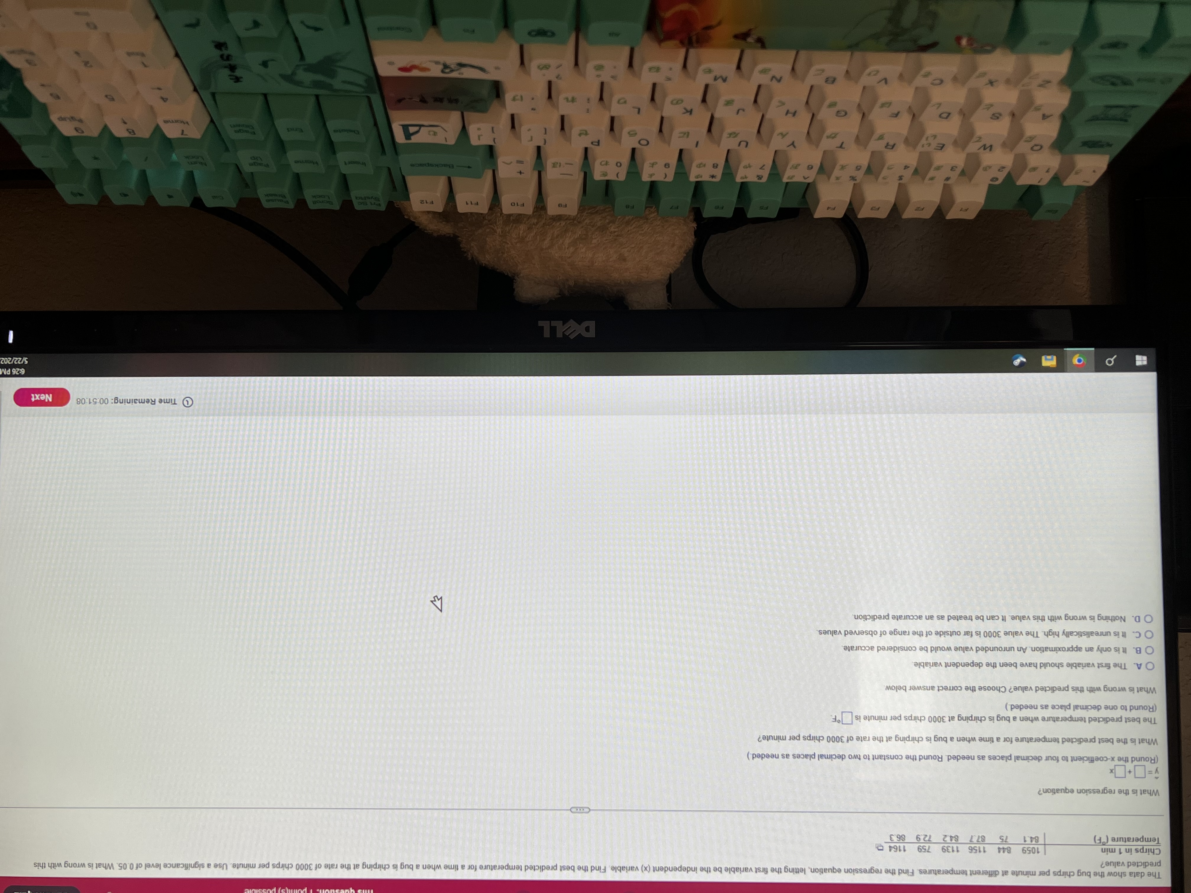 84.1 75 87.7 842 72.9 86.3 What is the regression equation? (Round