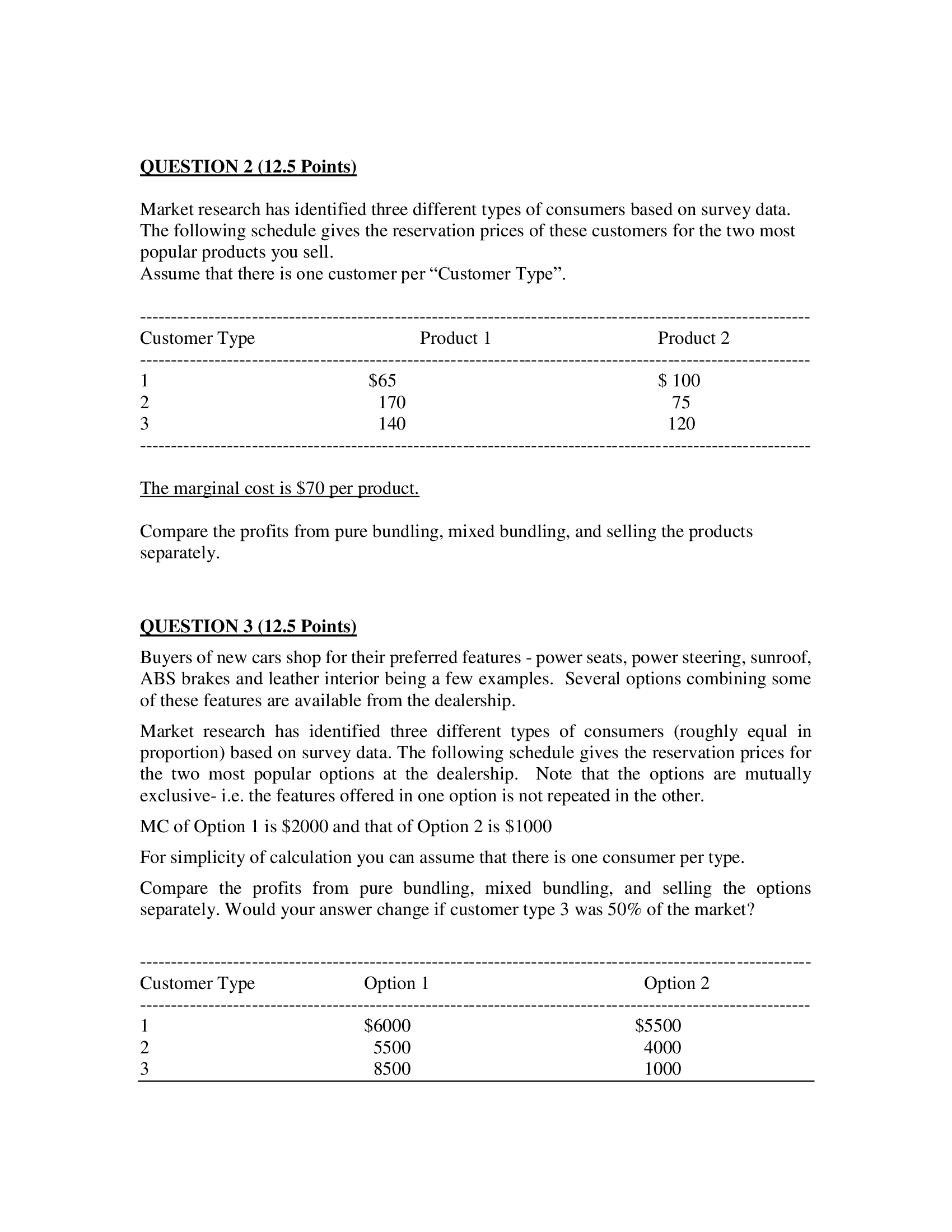  Assignment 2 if bundle p is 260 you will be selling