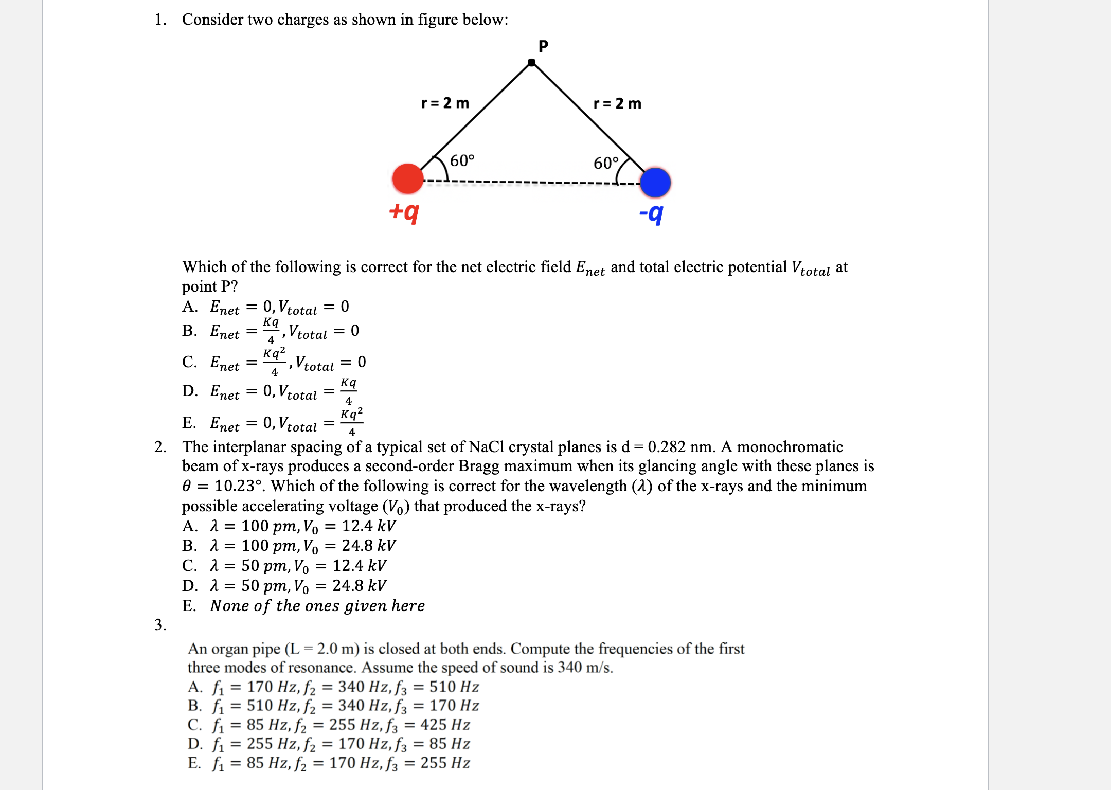 10.23. Which of the following is correct for the wavelength (1) of